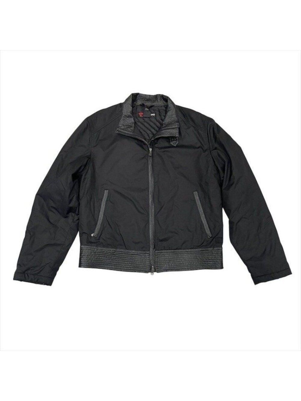 Versace Sport Nylon Leather Jacket 50 L Black